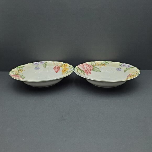Westbury Court Christina Rim Soup Bowls Jessica McClintock Floral China Bowls - Picture 4 of 9
